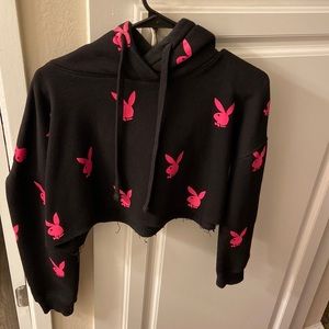 Playboy x Missguided Cropped Hoodie